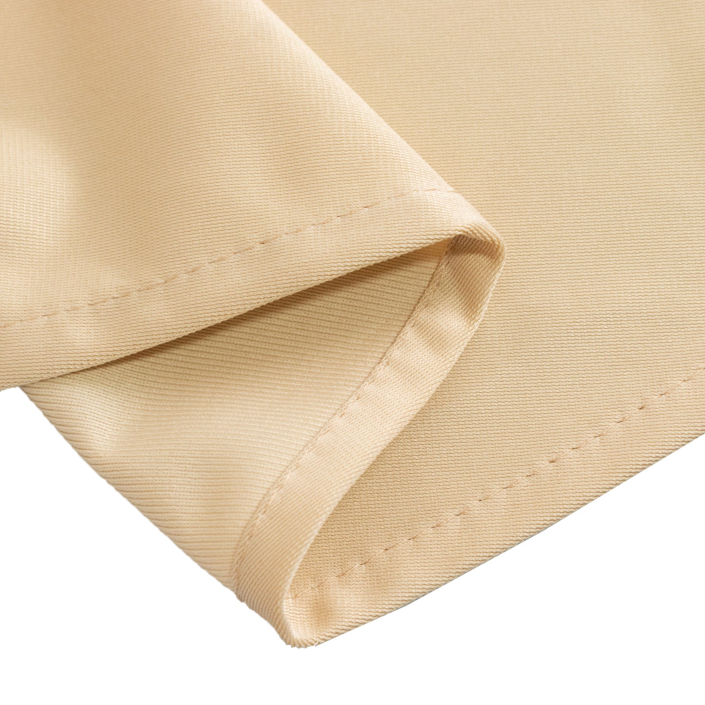 90" Beige Premium Scuba Wrinkle Free Round Tablecloth, Scuba Polyester Tablecloth