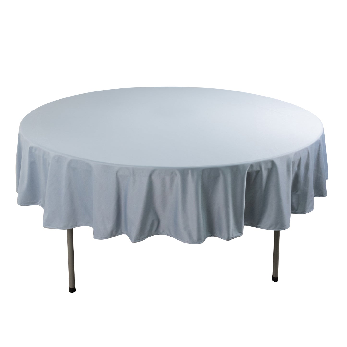 90" Dusty Blue Premium Scuba Wrinkle Free Round Tablecloth, Scuba Polyester Tablecloth