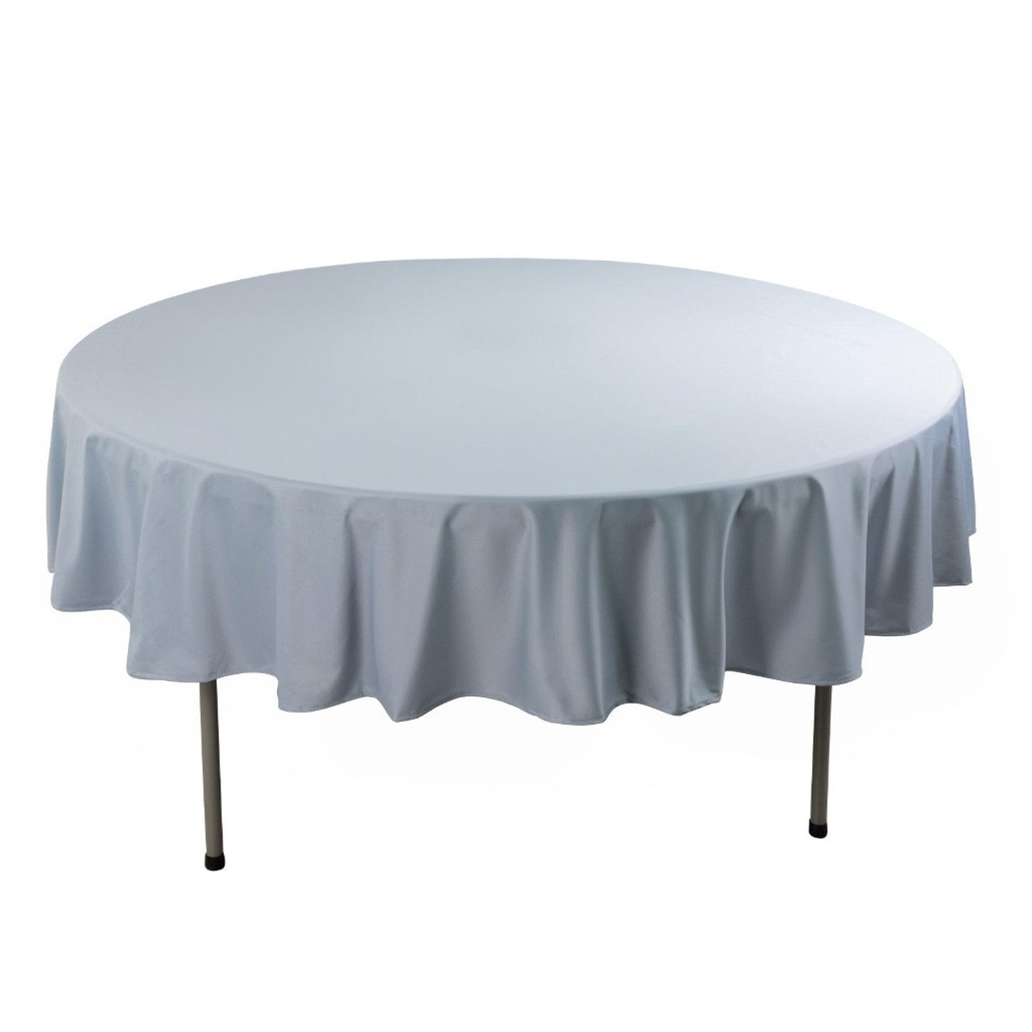 90" Dusty Blue Scuba Wrinkle Free Round Tablecloth, Scuba Polyester Tablecloth