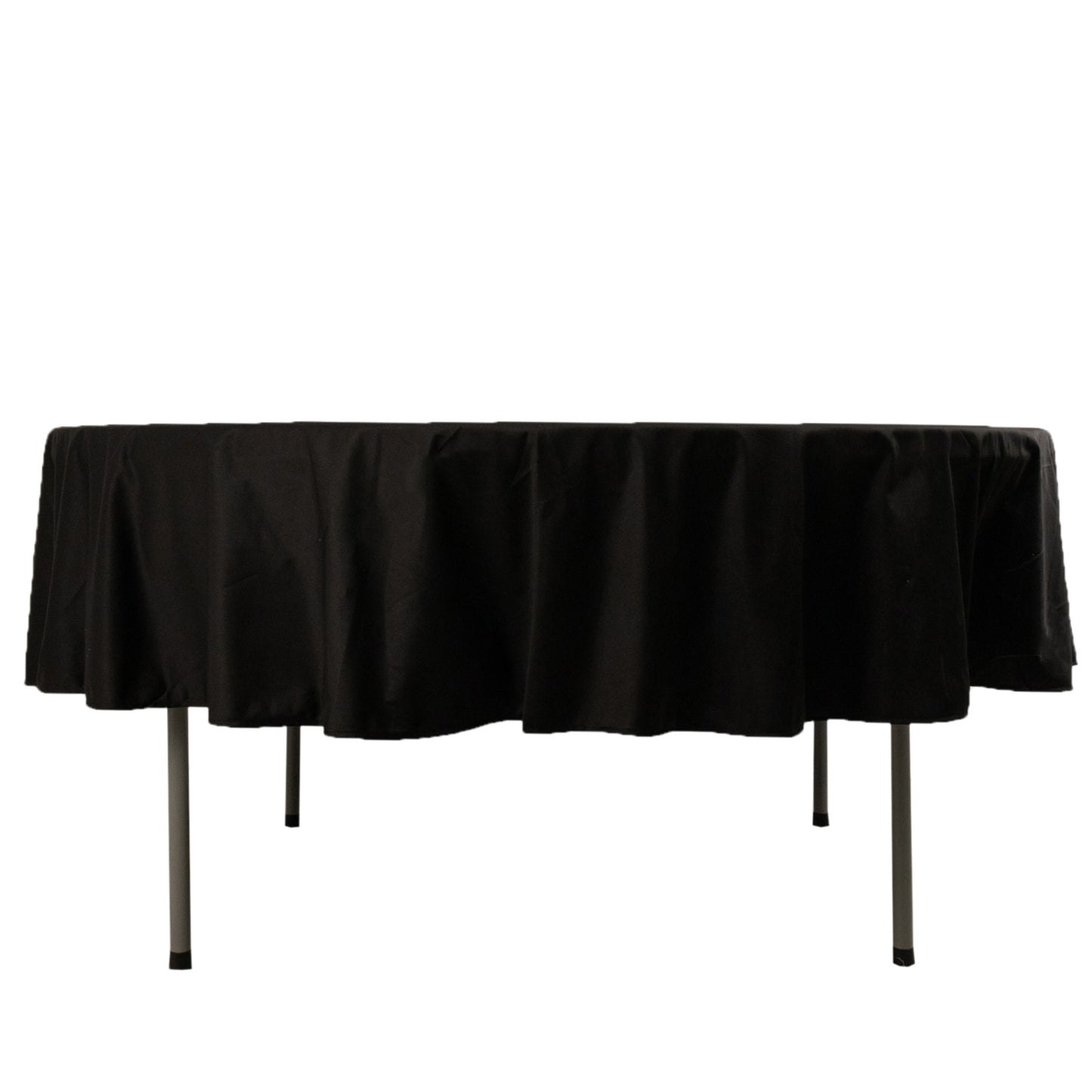 90" Black Premium Scuba Wrinkle Free Round Tablecloth, Scuba Polyester Tablecloth