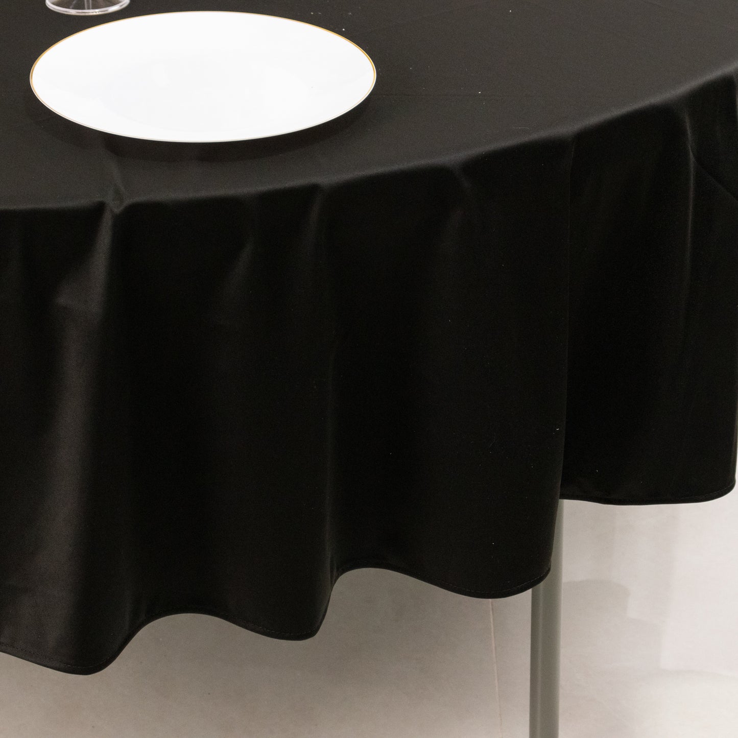 90" Black Premium Scuba Wrinkle Free Round Tablecloth, Scuba Polyester Tablecloth