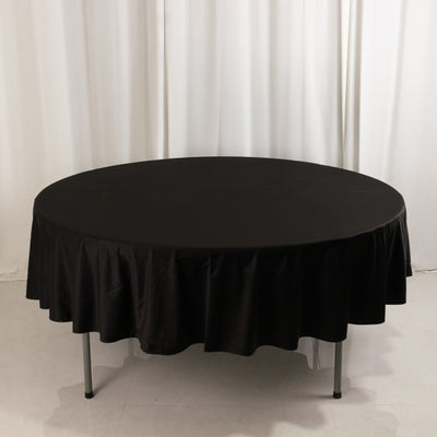 90" Round Black Scuba Fabric Table Cloth