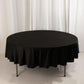 90" Black Scuba Wrinkle Free Round Tablecloth, Scuba Polyester Tablecloth