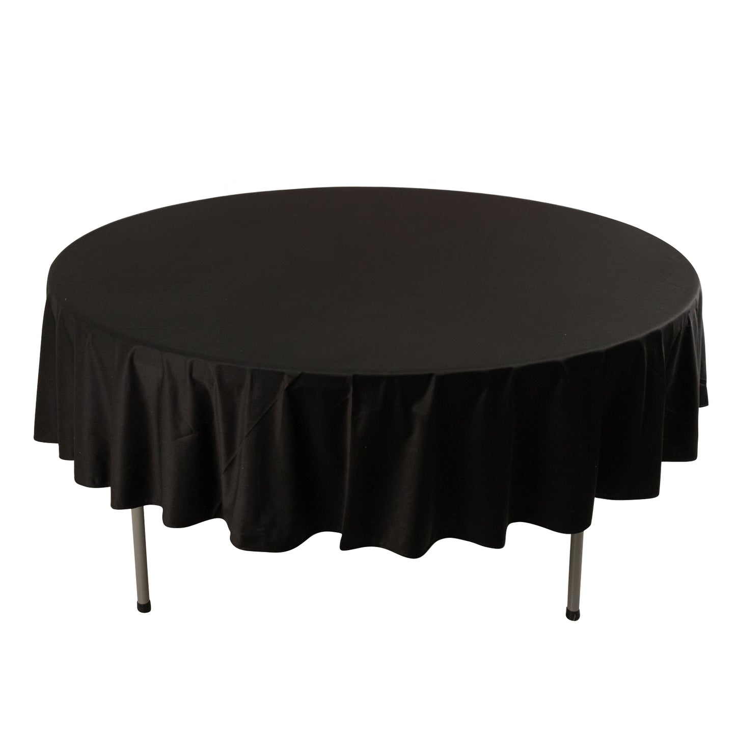 90" Black Premium Scuba Wrinkle Free Round Tablecloth, Scuba Polyester Tablecloth