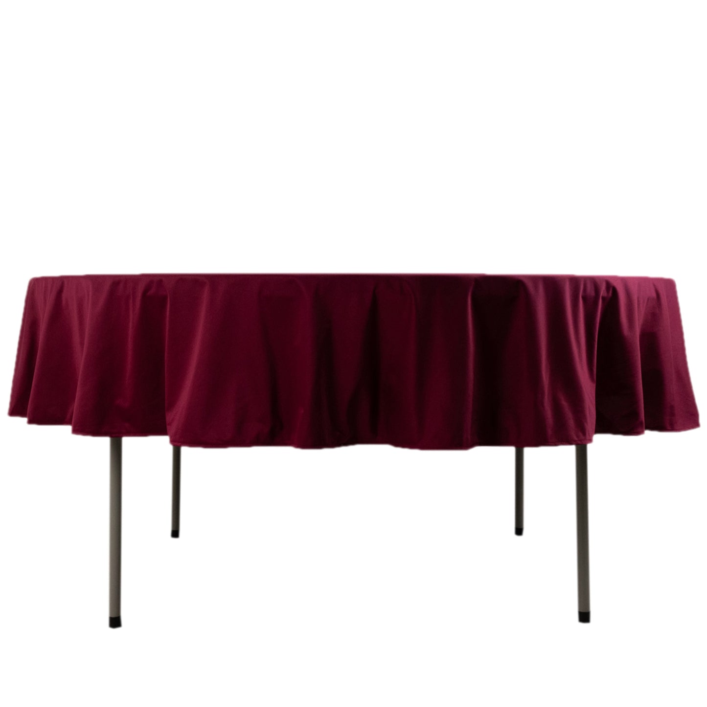 90" Burgundy Premium Scuba Wrinkle Free Round Tablecloth, Scuba Polyester Tablecloth