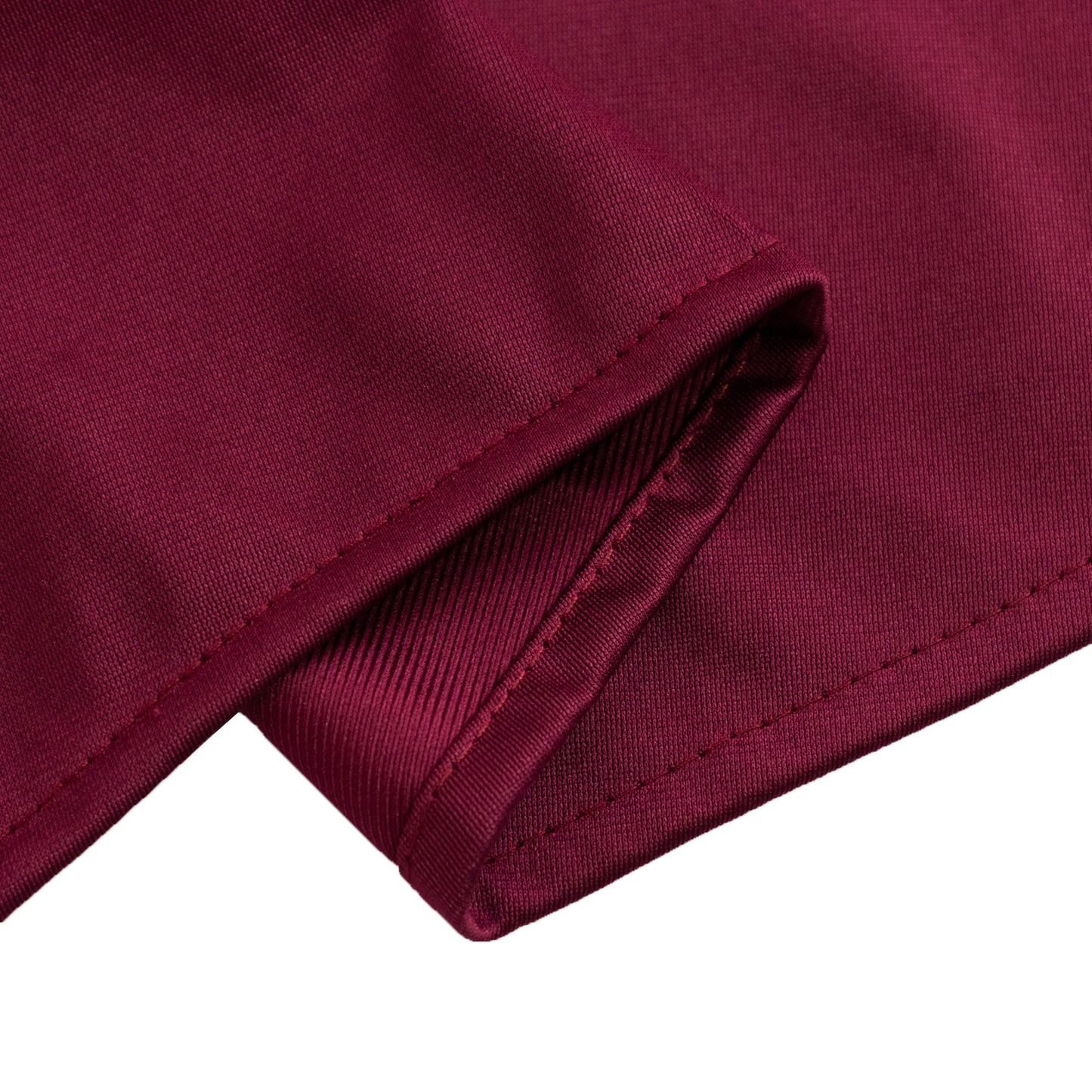 90" Burgundy Premium Scuba Wrinkle Free Round Tablecloth, Scuba Polyester Tablecloth