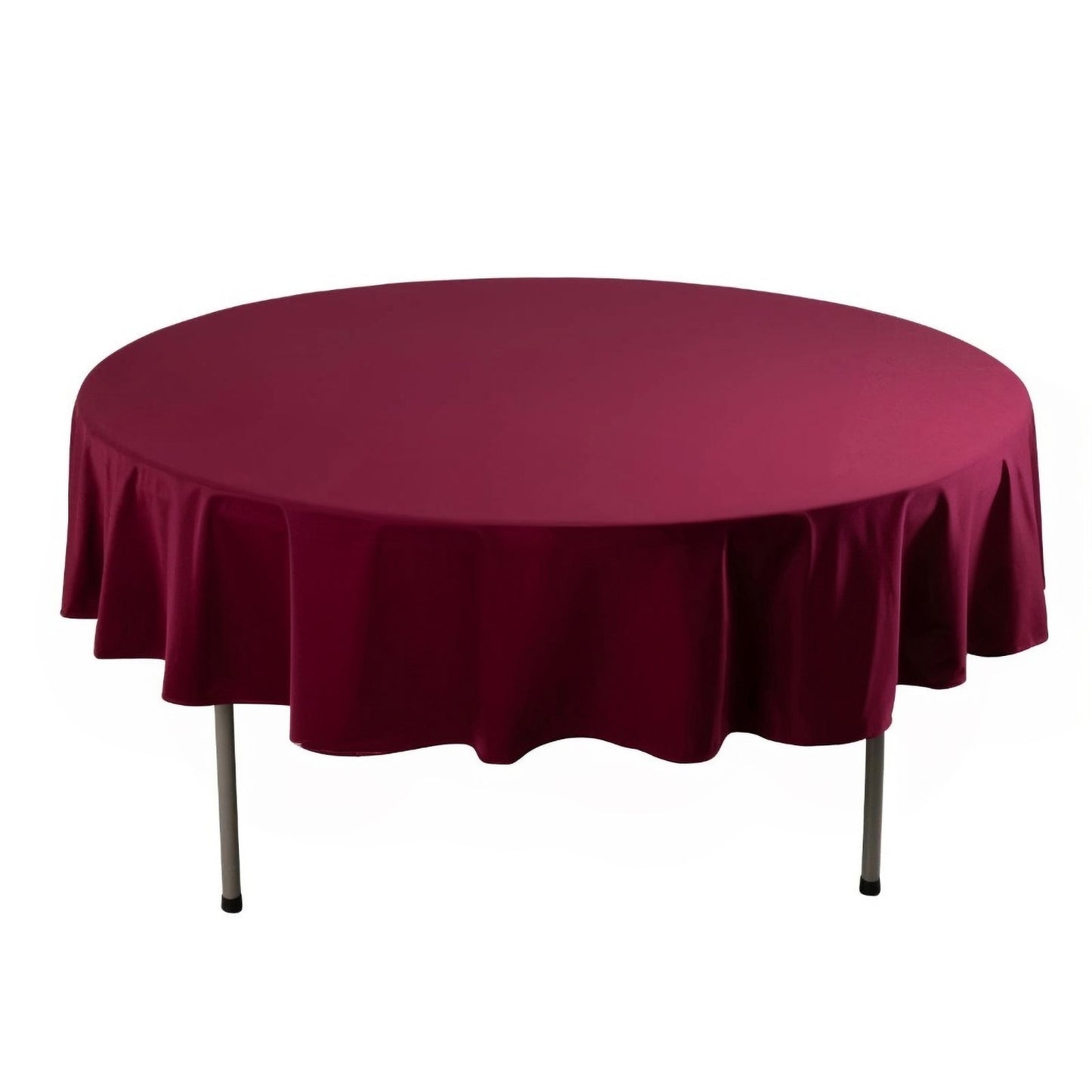 90" Burgundy Scuba Wrinkle Free Round Tablecloth, Scuba Polyester Tablecloth