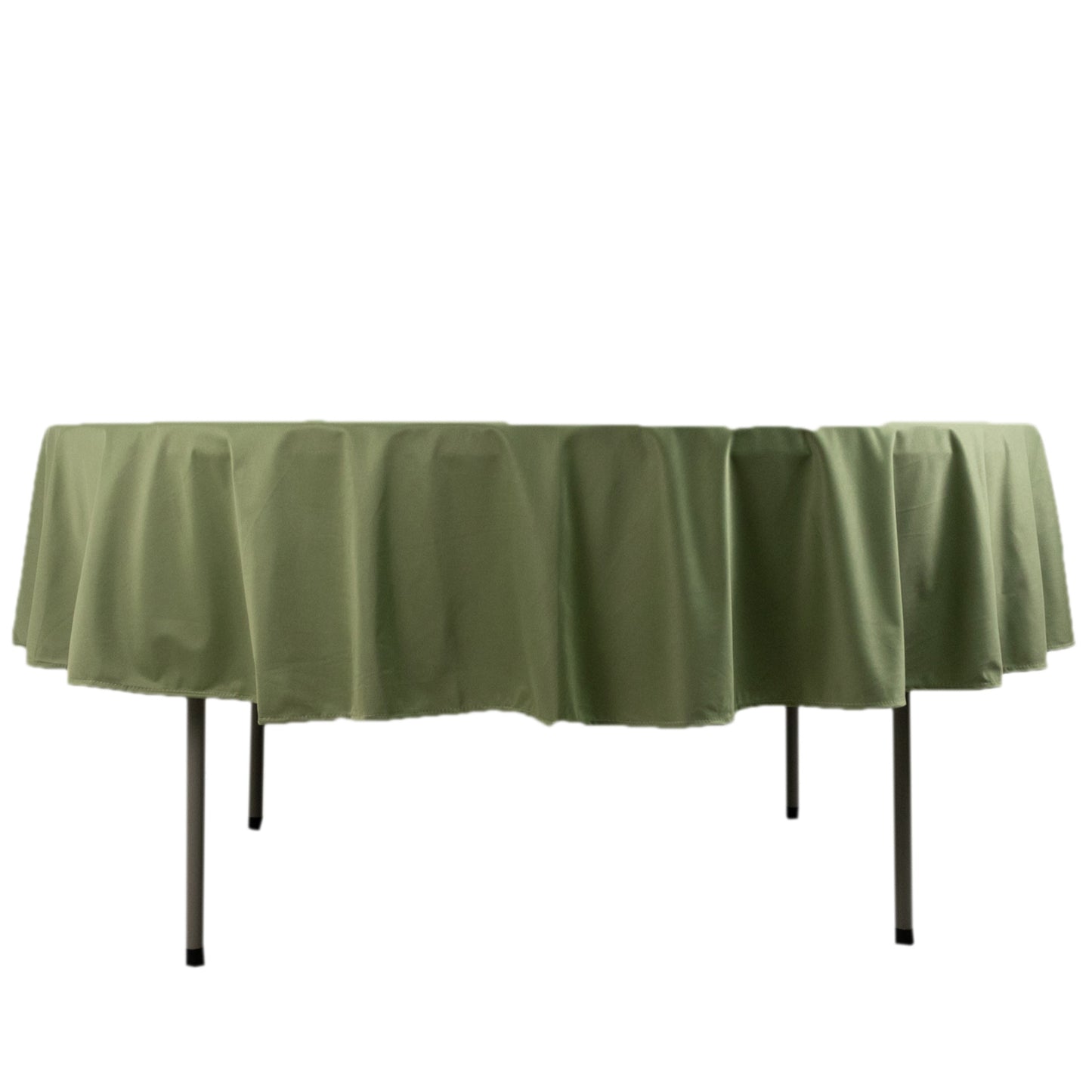 90" Dusty Sage Green Premium Scuba Wrinkle Free Round Tablecloth, Scuba Polyester Tablecloth