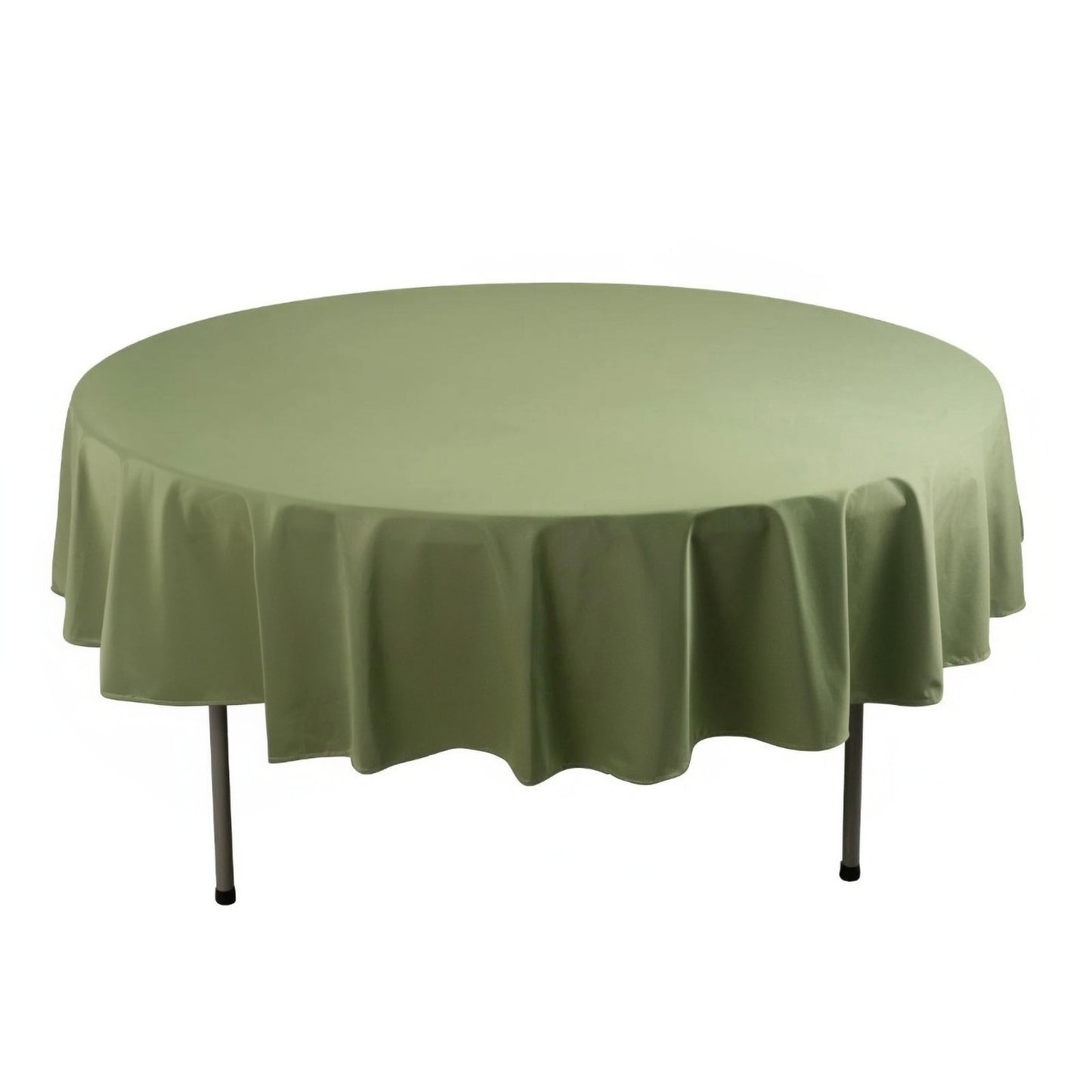 90" Dusty Sage Green Scuba Wrinkle Free Round Tablecloth, Scuba Polyester Tablecloth