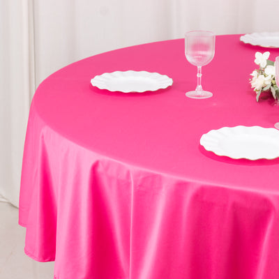 Fuchsia Scuba Round Tablecloth 90"
