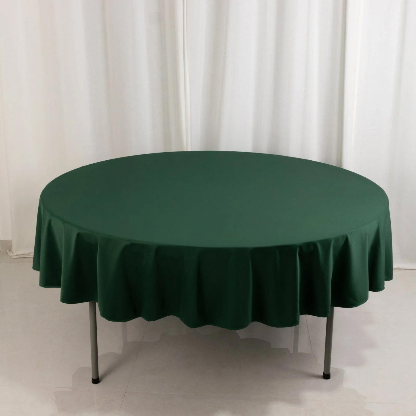 90" Hunter Emerald Green Scuba Wrinkle Free Round Tablecloth, Scuba Polyester Tablecloth
