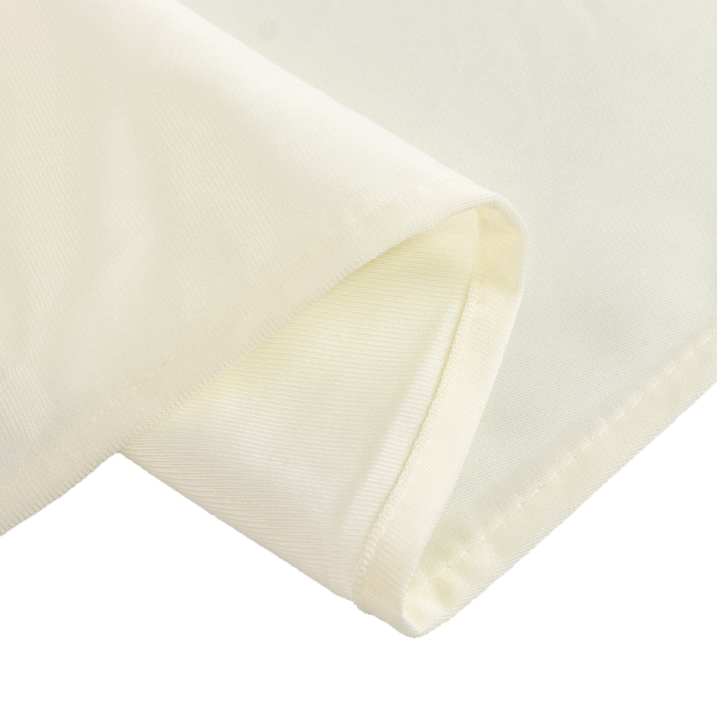 90" Ivory Premium Scuba Wrinkle Free Round Tablecloth, Scuba Polyester Tablecloth