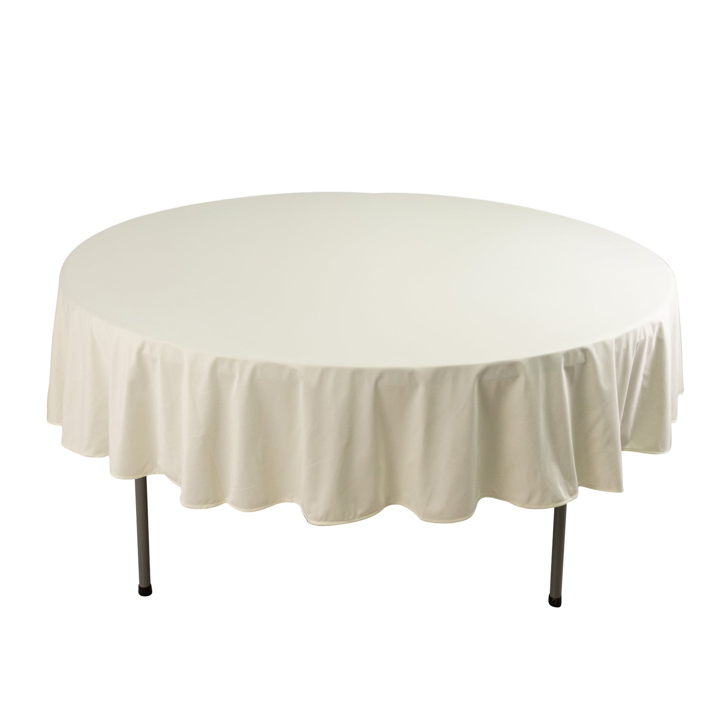 90" Ivory Premium Scuba Wrinkle Free Round Tablecloth, Scuba Polyester Tablecloth