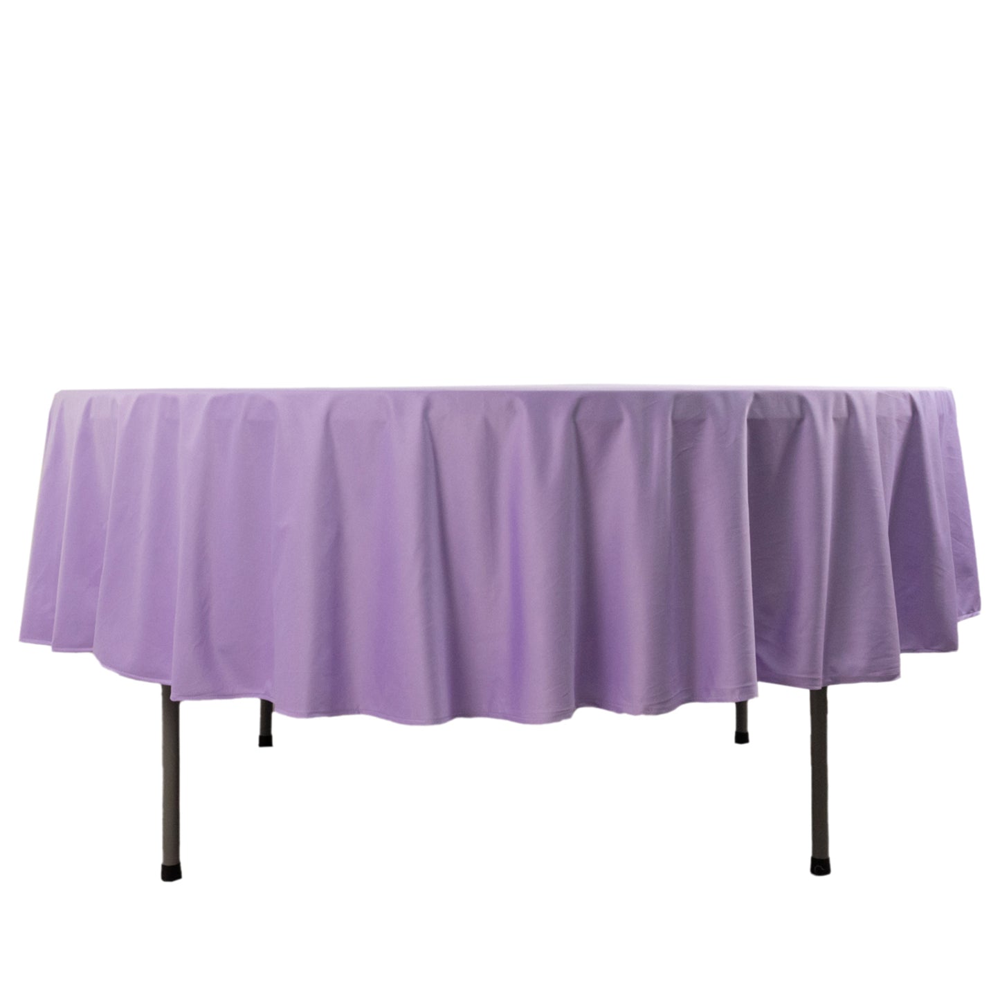 90" Lavender Premium Scuba Wrinkle Free Round Tablecloth, Lilac Scuba Polyester Tablecloth