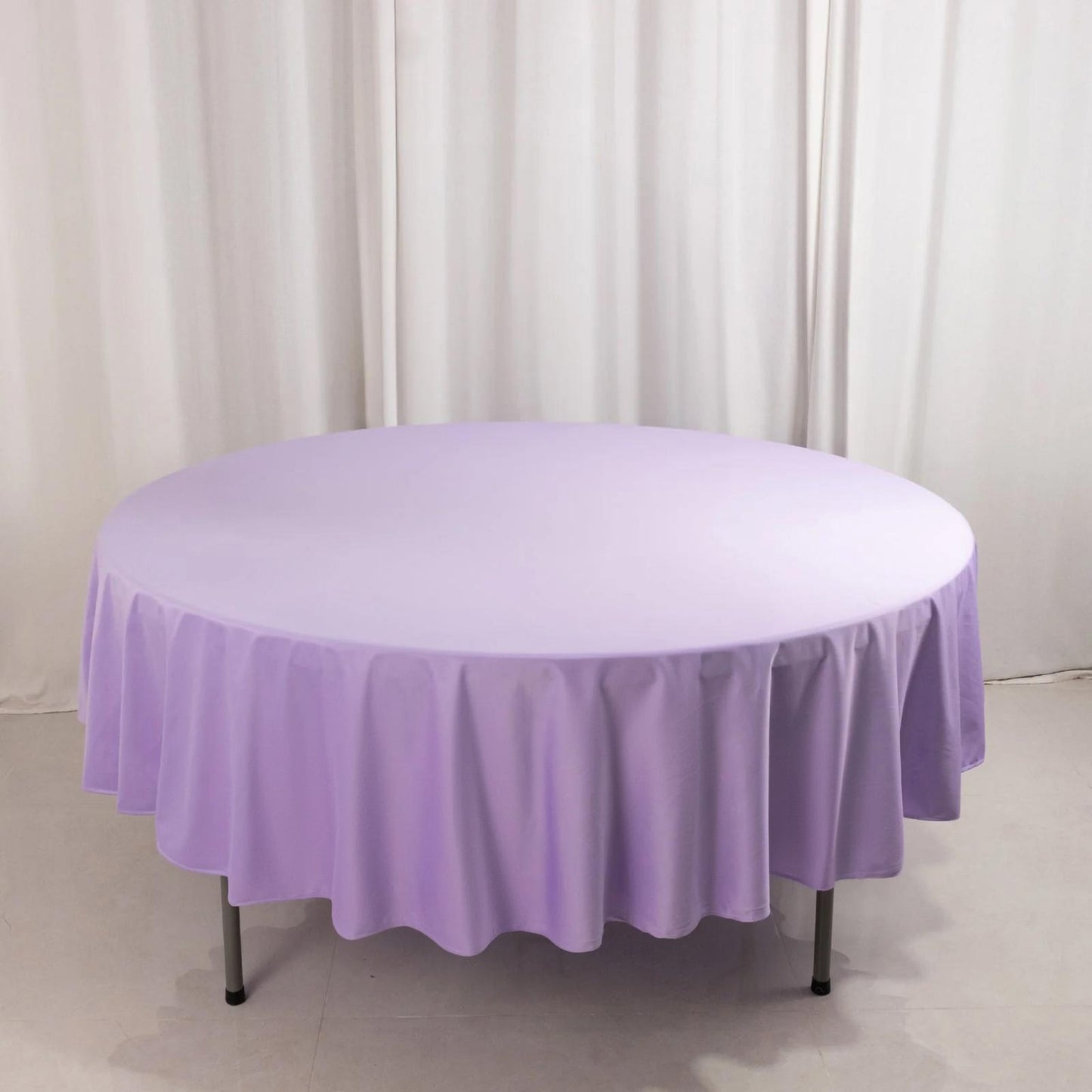 90" Lavender Scuba Wrinkle Free Round Tablecloth, Lilac Scuba Polyester Tablecloth