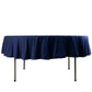 90" Navy Blue Scuba Wrinkle Free Round Tablecloth, Scuba Polyester Tablecloth