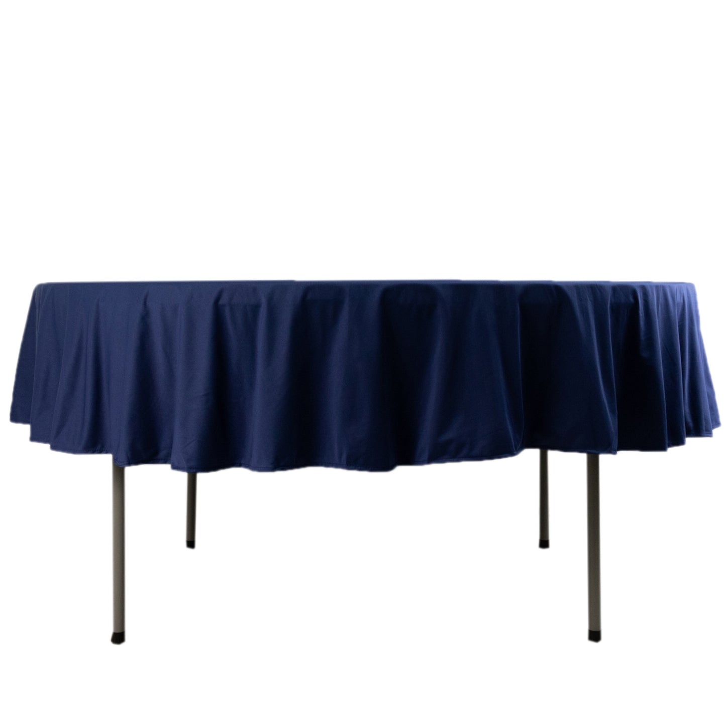 90" Navy Blue Premium Scuba Wrinkle Free Round Tablecloth, Scuba Polyester Tablecloth