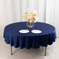 90" Navy Blue Scuba Wrinkle Free Round Tablecloth, Scuba Polyester Tablecloth