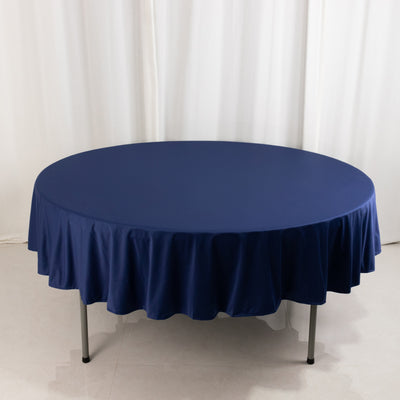 90" Round Navy Blue Scuba Fabric Table Cloth
