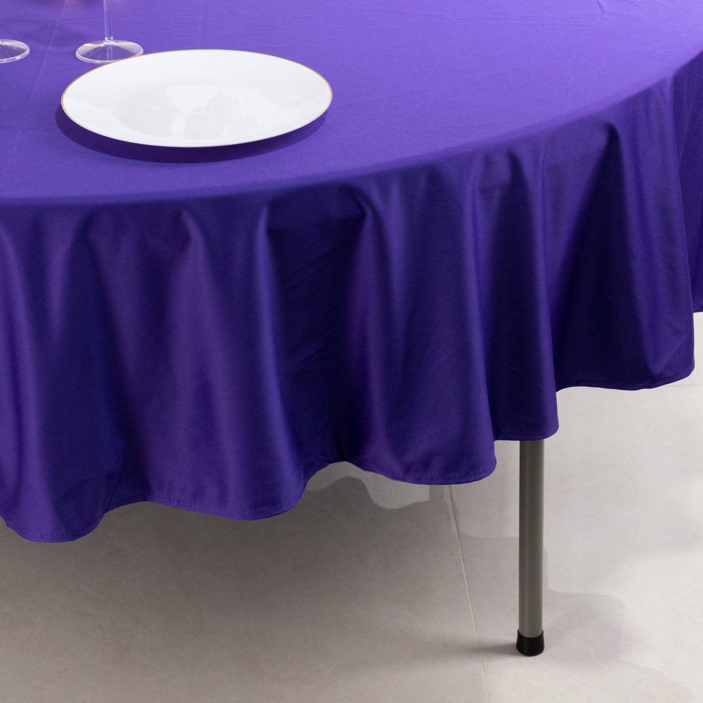 90" Purple Premium Scuba Wrinkle Free Round Tablecloth, Scuba Polyester Tablecloth