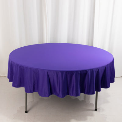 90" Round Purple Scuba Fabric Table Cloth
