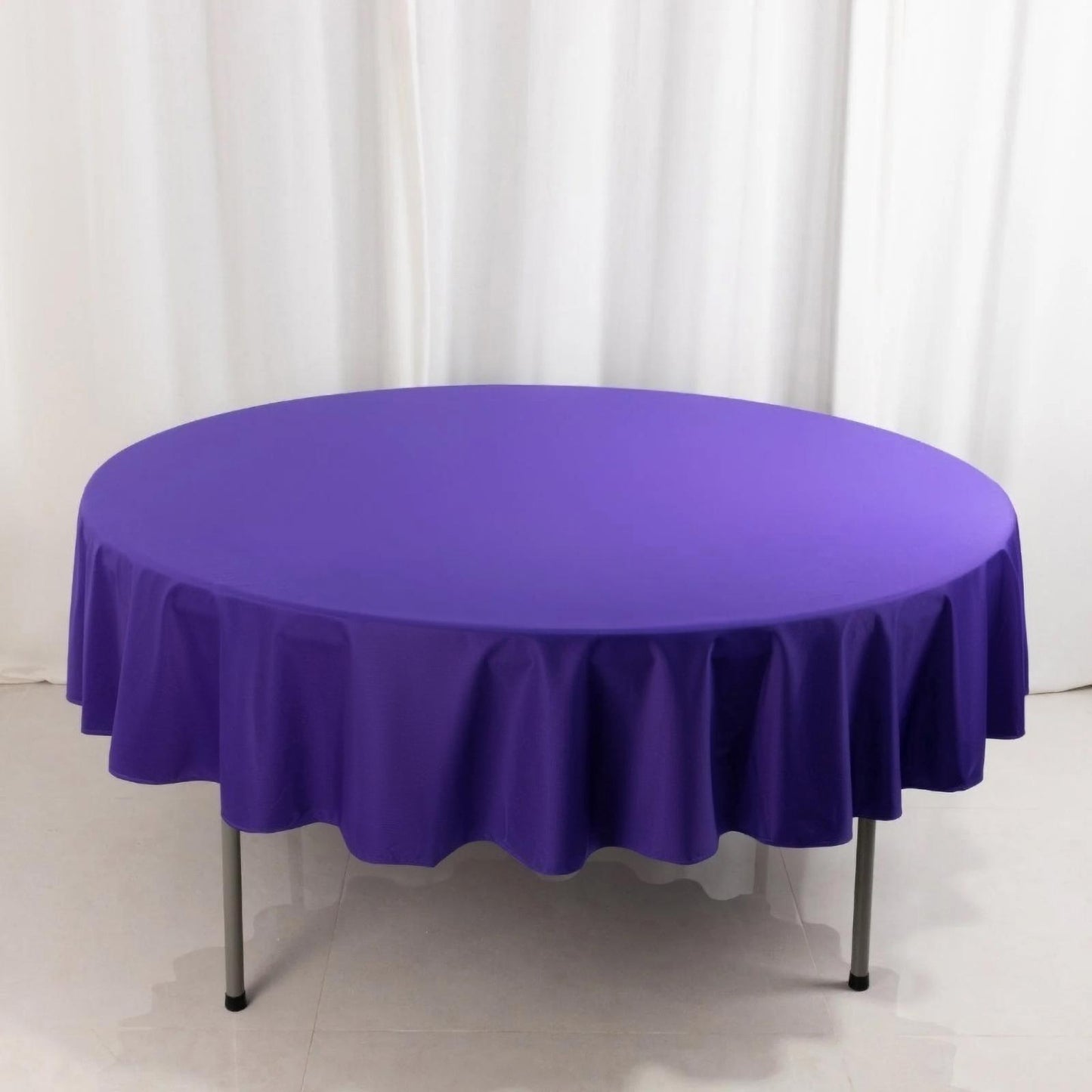 90" Purple Scuba Wrinkle Free Round Tablecloth, Scuba Polyester Tablecloth