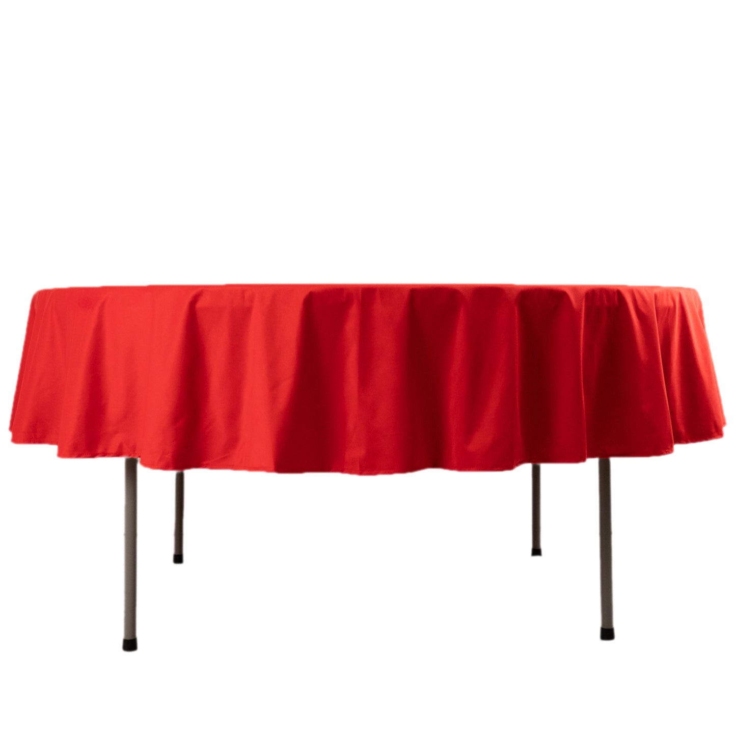 90" Red Premium Scuba Wrinkle Free Round Tablecloth, Scuba Polyester Tablecloth