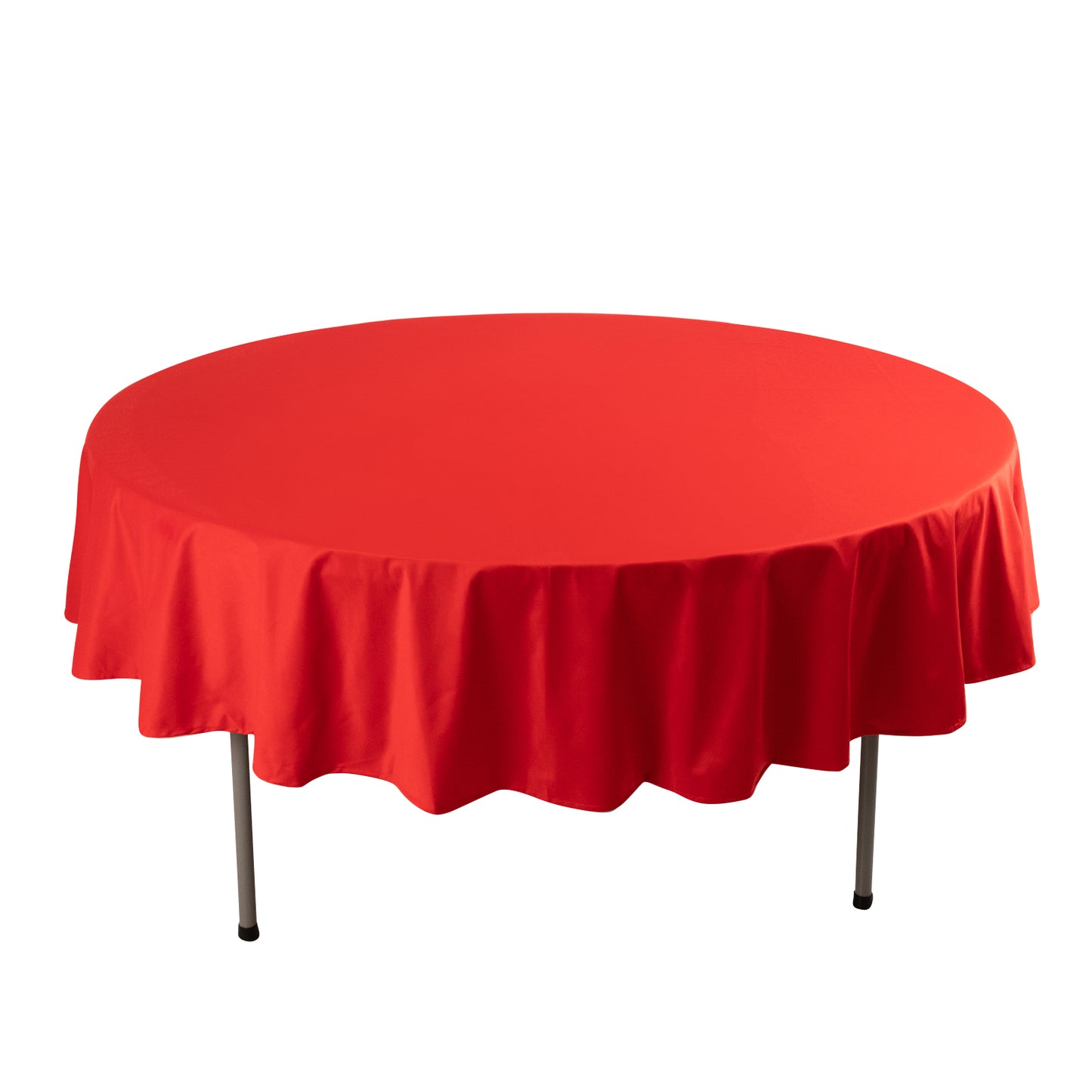 90" Red Premium Scuba Wrinkle Free Round Tablecloth, Scuba Polyester Tablecloth