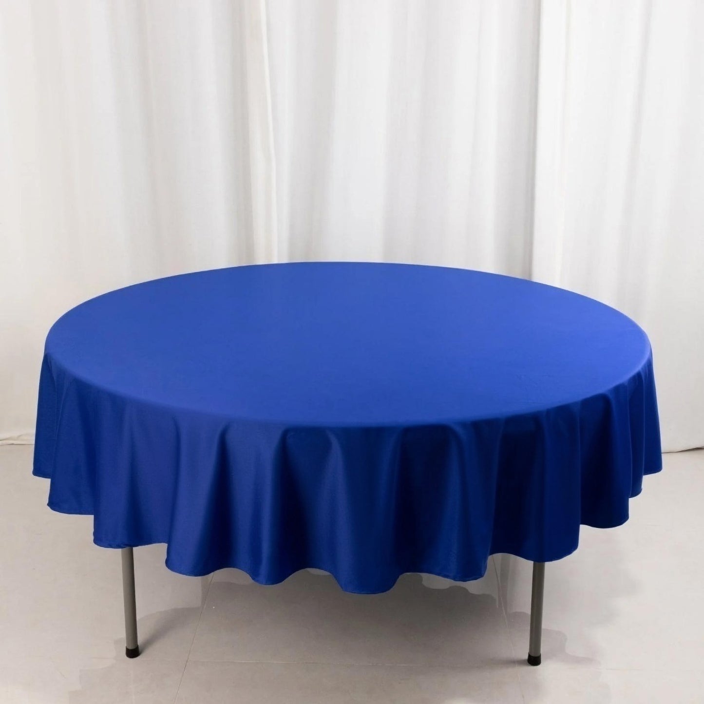 90" Royal Blue Scuba Wrinkle Free Round Tablecloth, Scuba Polyester Tablecloth