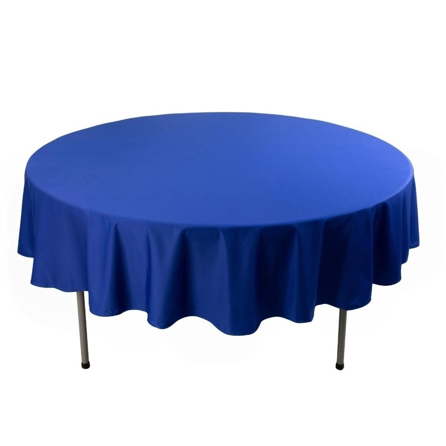 90" Royal Blue Scuba Wrinkle Free Round Tablecloth, Scuba Polyester Tablecloth