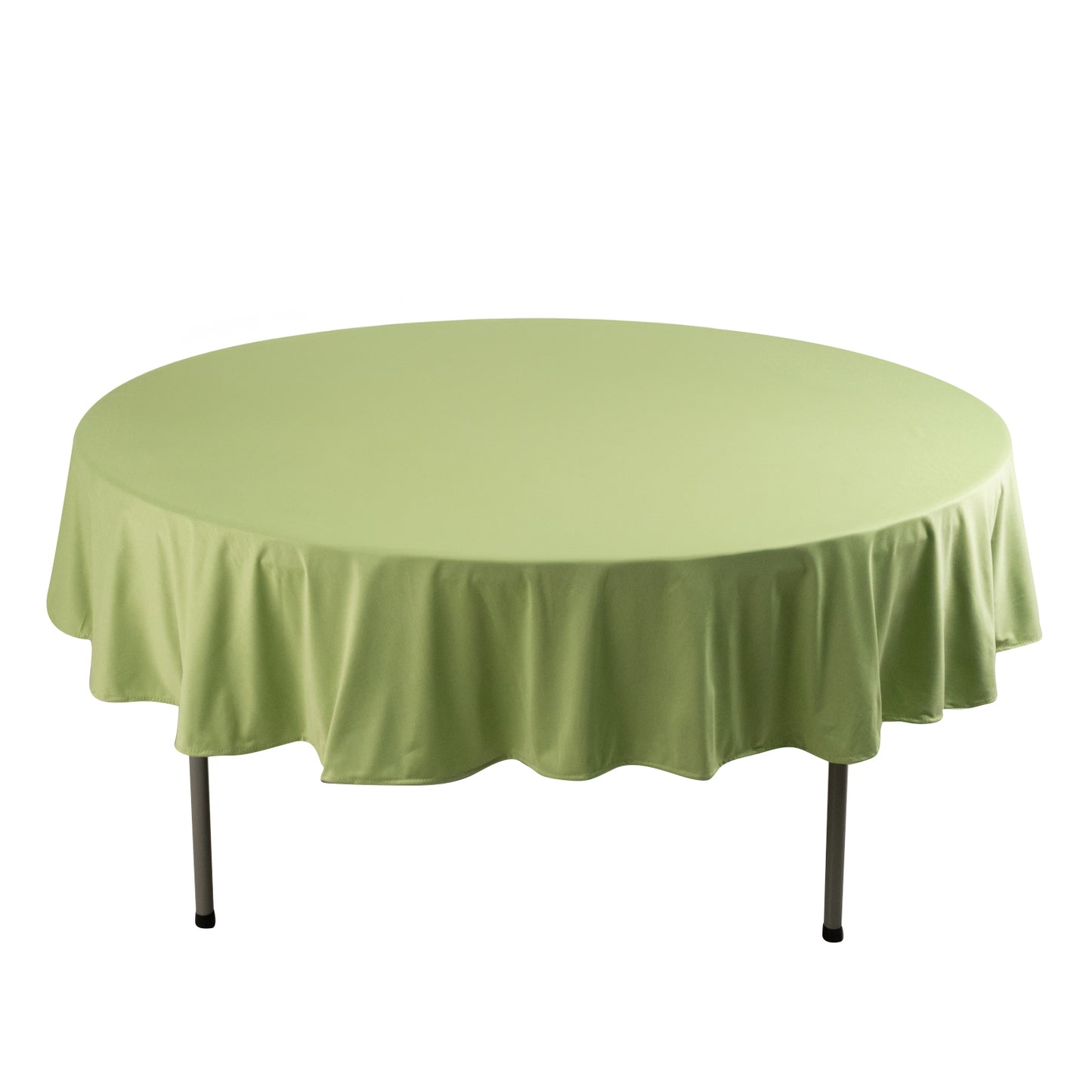 90" Sage Green Premium Scuba Wrinkle Free Round Tablecloth, Scuba Polyester Tablecloth