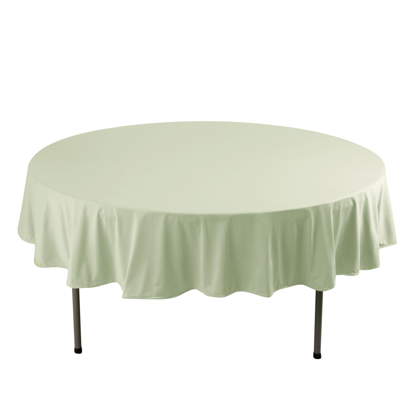90" Sage Green Scuba Wrinkle Free Round Tablecloth, Scuba Polyester Tablecloth