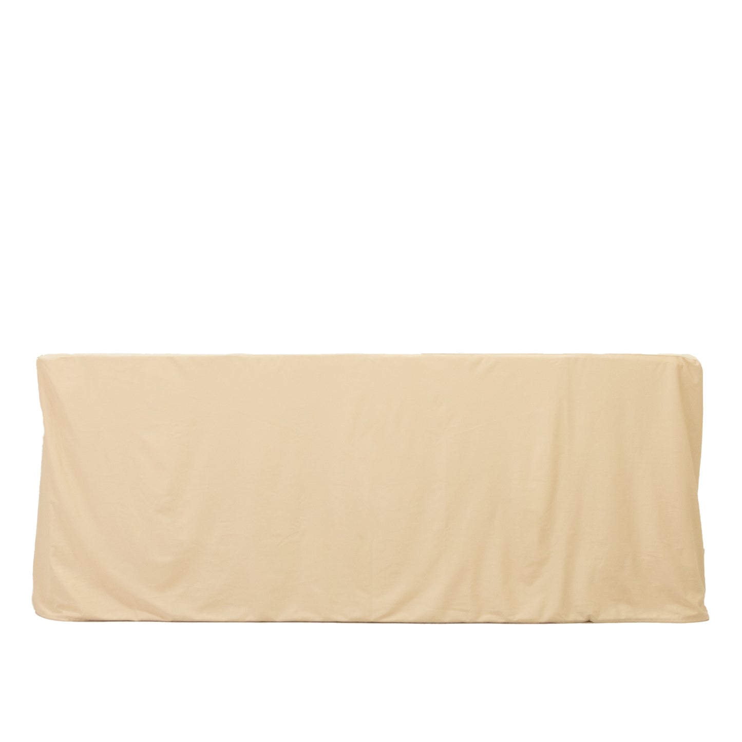 6ft Scuba Rectangular Fitted Tablecloth Beige – Wrinkle-Free, Stain Resistant