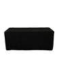 6ft Scuba Rectangular Fitted Tablecloth Black – Wrinkle-Free, Stain Resistant