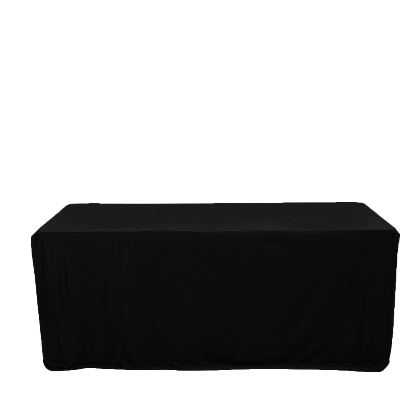 6ft Scuba Rectangular Fitted Tablecloth Black – Wrinkle-Free, Stain Resistant