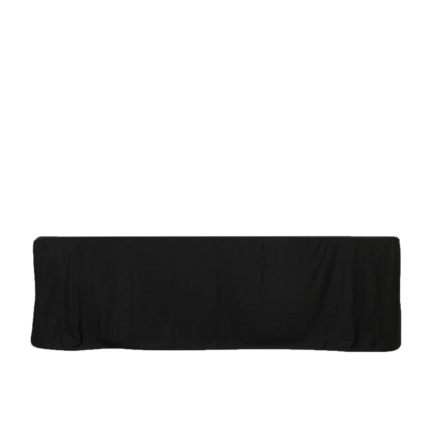 8ft Scuba Rectangular Fitted Tablecloth Black – Wrinkle-Free, Stain Resistant