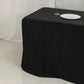 8ft Scuba Rectangular Fitted Tablecloth Black – Wrinkle-Free, Stain Resistant