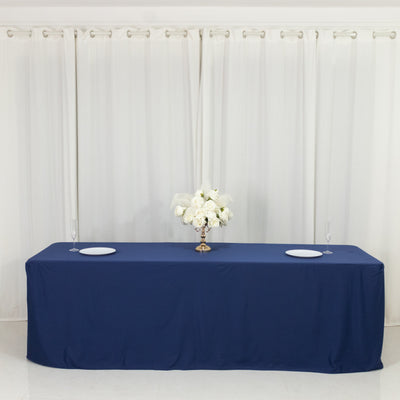Navy Blue Scuba Rectangular Tablecloth – Wrinkle-Free