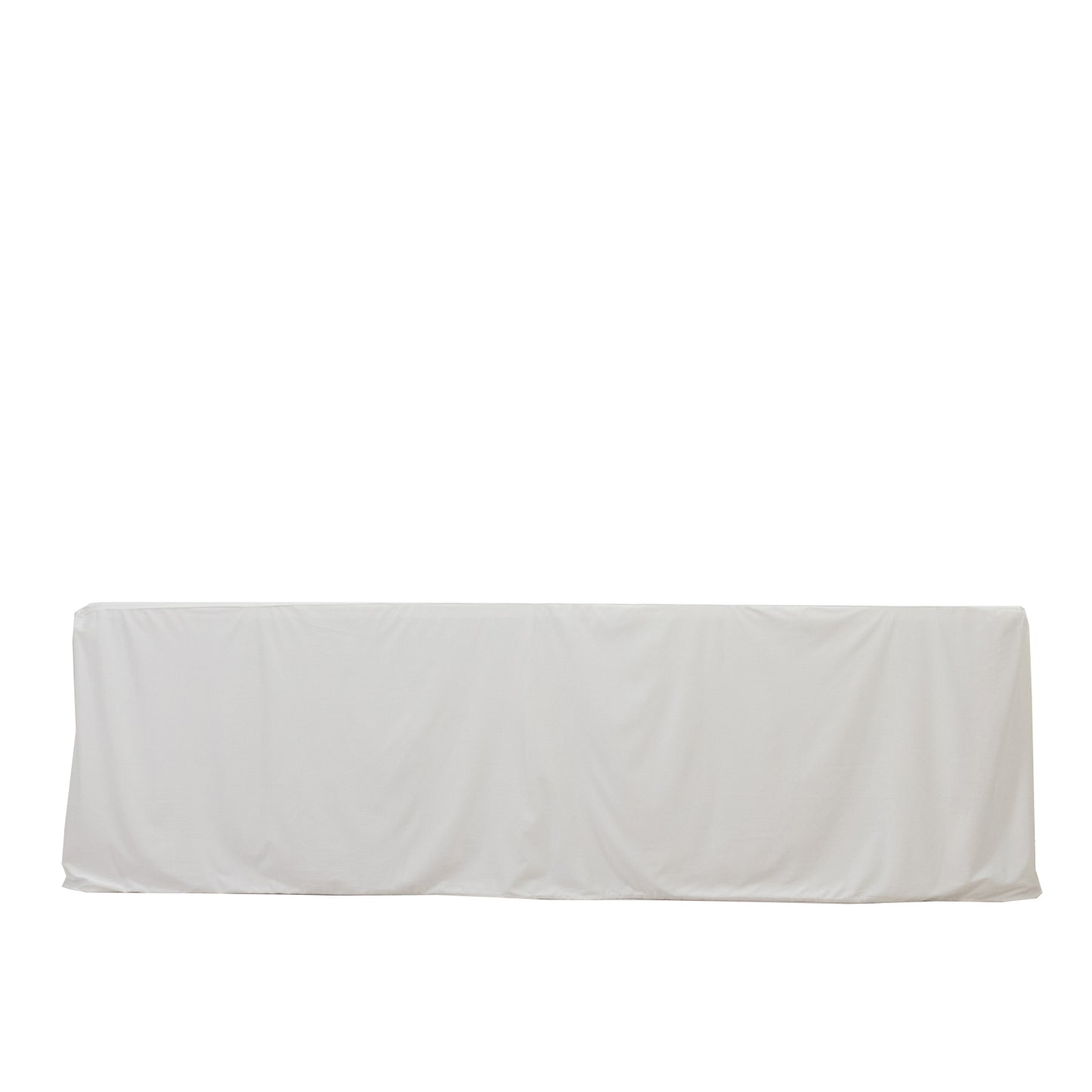 8ft Scuba Rectangular Fitted Tablecloth White – Wrinkle-Free, Stain Resistant