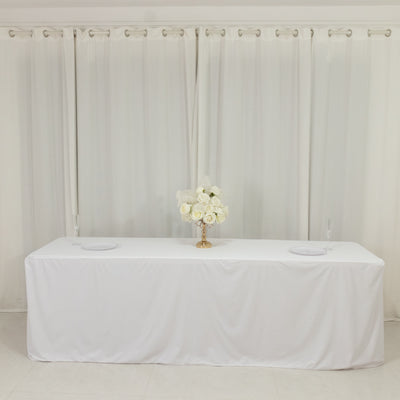 White Scuba Rectangular Tablecloth – Wrinkle-Free