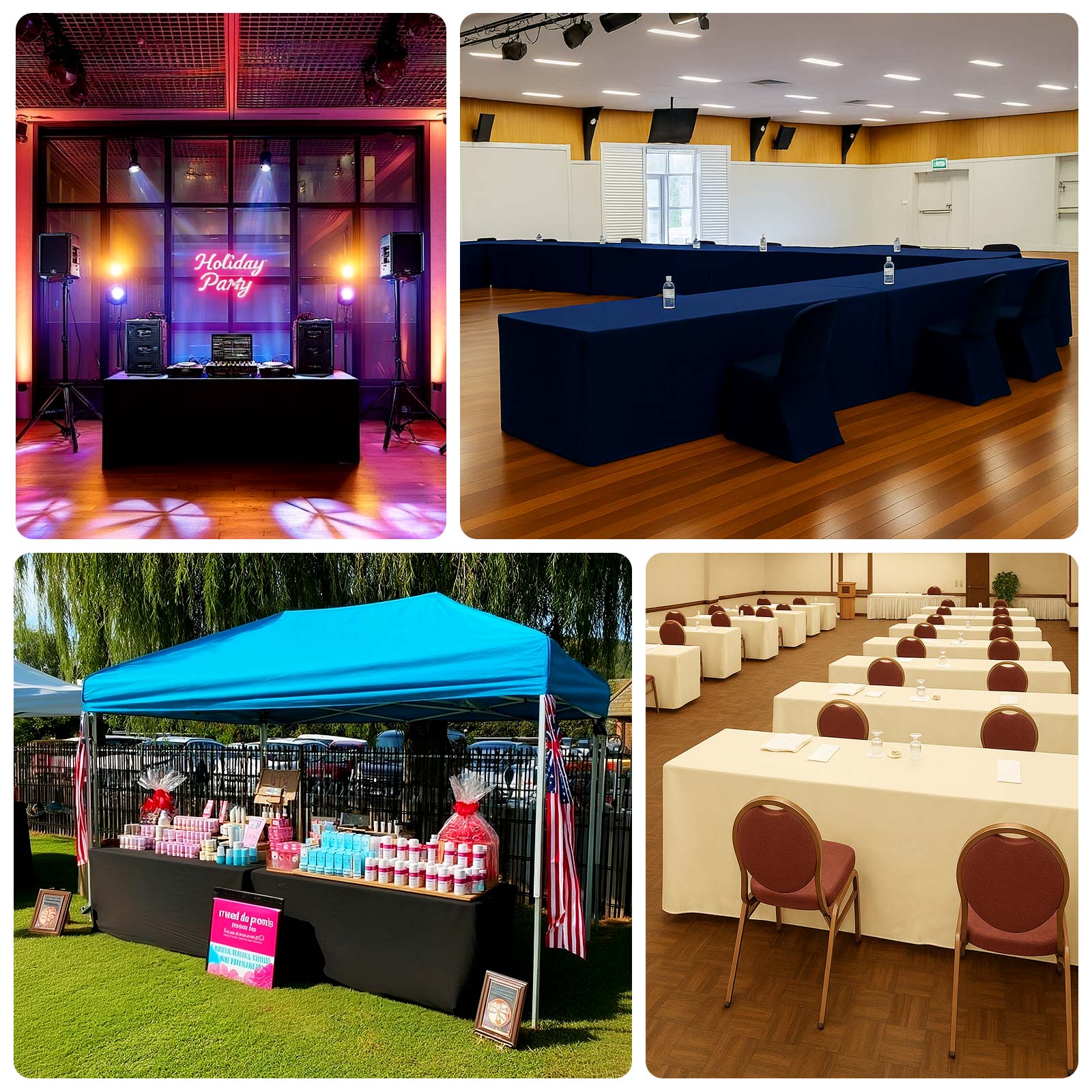 6ft Scuba Rectangular Fitted Tablecloth – Wrinkle-Free, Stain Resistant