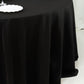 Fire Retardant Scuba Tablecloth – 120" Round Black, Wrinkle Free, Stain Resistant, Seamless Polyester Cover