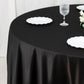 Fire Retardant Scuba Tablecloth – 120" Round Black, Wrinkle Free, Stain Resistant, Seamless Polyester Cover
