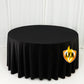 Fire Retardant Scuba Tablecloth – 120" Round Black, Wrinkle Free, Stain Resistant, Seamless Polyester Cover