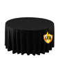 Fire Retardant Scuba Tablecloth – 120" Round Black, Wrinkle Free, Stain Resistant, Seamless Polyester Cover