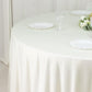Fire Retardant Scuba Tablecloth – 120" Round Ivory, Wrinkle Free, Stain Resistant, Seamless Polyester Cover