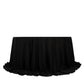 Fire Retardant Scuba Tablecloth – 132" Round Black, Wrinkle Free, Stain Resistant, Seamless Polyester Cover