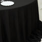 Fire Retardant Scuba Tablecloth – 132" Round Black, Wrinkle Free, Stain Resistant, Seamless Polyester Cover