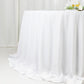 Fire Retardant Scuba Tablecloth – 132" Round White, Wrinkle Free, Stain Resistant, Seamless Polyester Cover