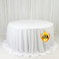 Fire Retardant Scuba Tablecloth – 132" Round White, Wrinkle Free, Stain Resistant, Seamless Polyester Cover